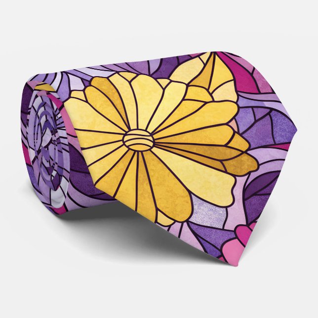 Stained Glass Abstract Purple Yellow Pink 60s Vibe Slips (Rullad)