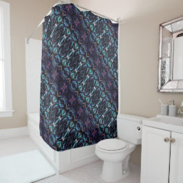 Stained Glass Acrylic Pour Inspired Shower Curtain