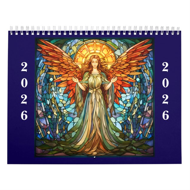 stained glass angels 2026 kalender (Omslag)