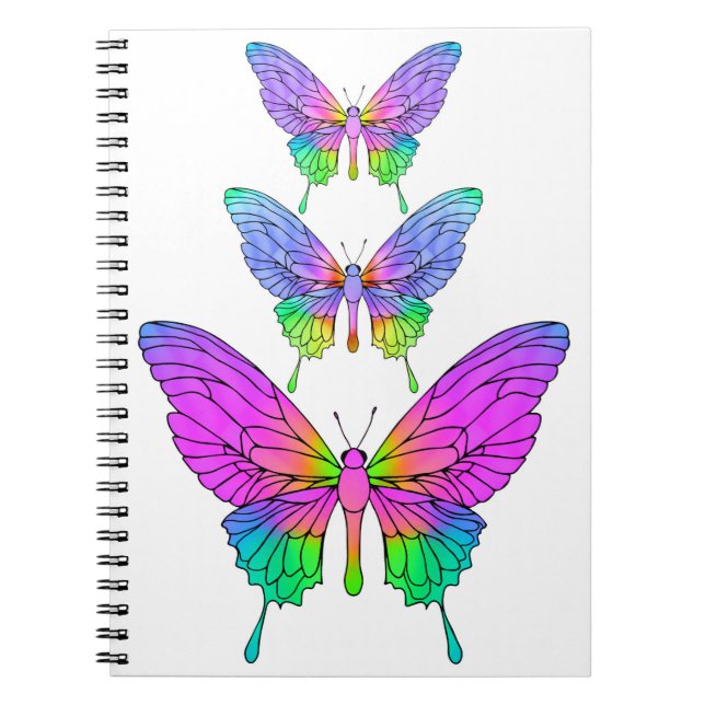 Stained Glass Butterflies Notebook Anteckningsbok (Framsidan)