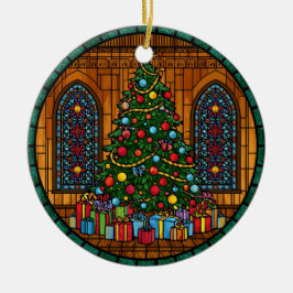 Stained Glass Christmas Tree Magic Julgransprydnad Keramik