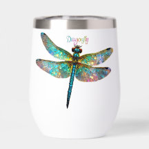 Stained Glass Colorful Dragonfly