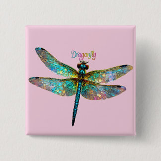 Stained Glass Colorful Dragonfly Knapp