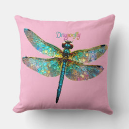 Stained Glass Colorful Dragonfly Kudde