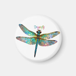 Stained Glass Colorful Dragonfly Magnet