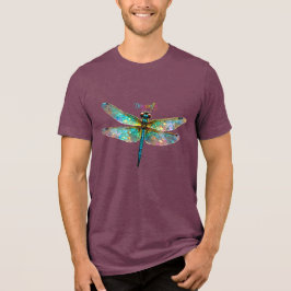 Stained Glass Colorful Dragonfly T Shirt