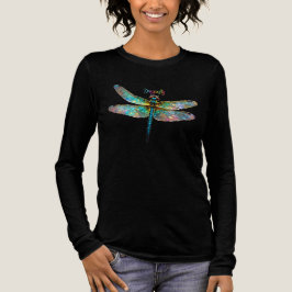 Stained Glass Colorful Dragonfly T Shirt