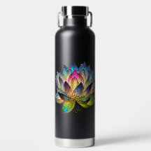 Stained Glass Colorful Lotus Flower 