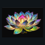 Stained Glass Colorful Lotus Flower on Black Fototryck<br><div class="desc">You are viewing The Lee Hiller Photography Art and Designs Collection of Home and Office Decor,  Apparel,  Gifts and Collectibles. The Designs include Lee Hiller Photography and Mixed Media Digital Art Collection http://LeeHiller.com</div>
