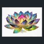 Stained Glass Colorful Lotus Flower on White Fototryck<br><div class="desc">You are viewing The Lee Hiller Photography Art and Designs Collection of Home and Office Decor,  Apparel,  Gifts and Collectibles. The Designs include Lee Hiller Photography and Mixed Media Digital Art Collection http://LeeHiller.com</div>