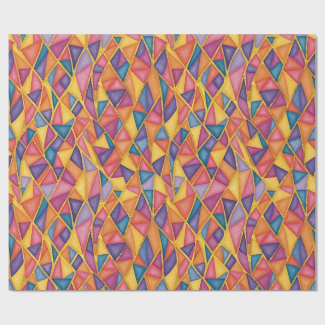 Stained Glass Effect Rainbow Wrapping Paper Presentpapper (Platt)