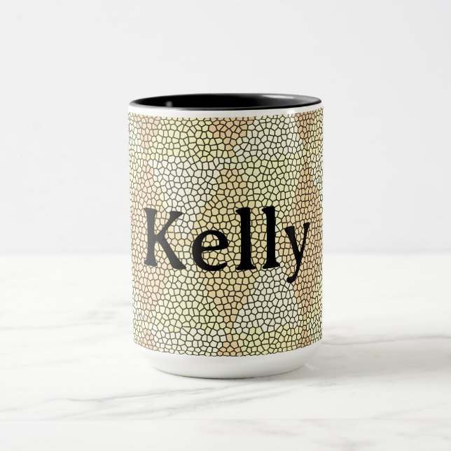 Stained Glass Gold Diamond Pattern Mugg (Center)