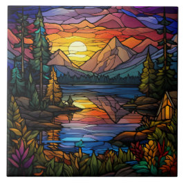 Stained Glass Kakelplatta