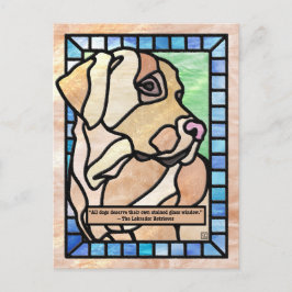 Stained Glass Labrador Retriever Dog Postcards Helg Vykort