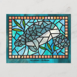 Stained Glass Manatee Postcards Helg Vykort