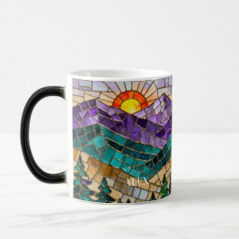 Stained Glass Mountain Sunrise Mug  Magisk Mugg