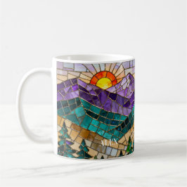 Stained Glass Mountain Sunrise Mug - Nature Art Co Kaffemugg