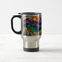 Stained Glass Mountain Sunrise Mug  Resemugg