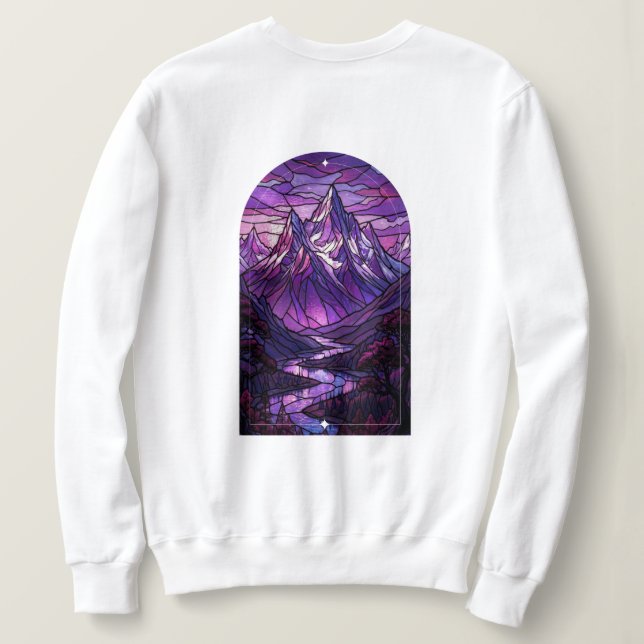 Stained Glass Mountain-sweatshirt  T Shirt (Design baksida)