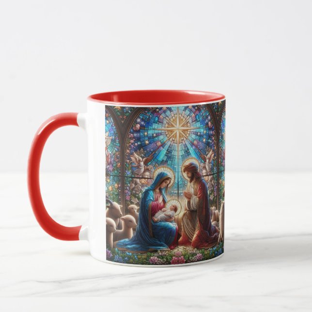 Stained Glass Nativity Scene Mugg (Vänster)