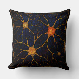 "Stained Glass Neural Network Throw Pillow" Kudde