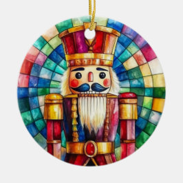 Stained Glass Nutcracker Personalized Christmas Julgransprydnad Keramik