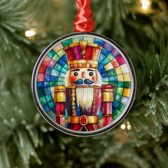Stained Glass Nutcracker Personalized Christmas Julgransprydnad Metall (Träd)