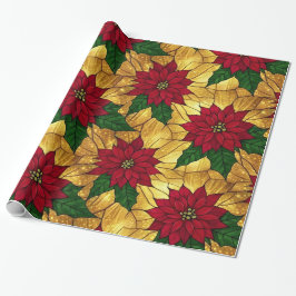 Stained Glass Poinsettia Elegant jul Presentpapper