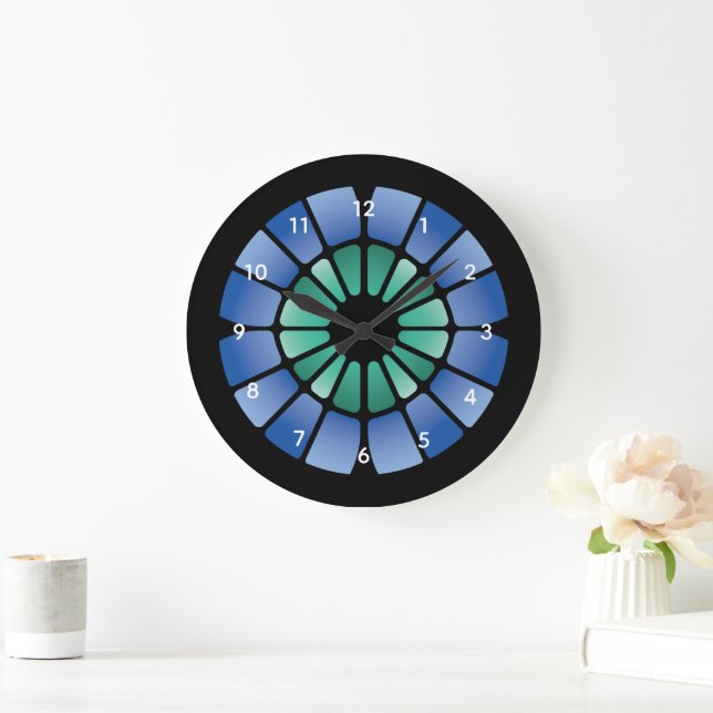 Stained Glass (Radial - Midnight) Stor Klocka (Hem)