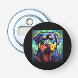 Stained Glass Rottweiler  Flasköppnare