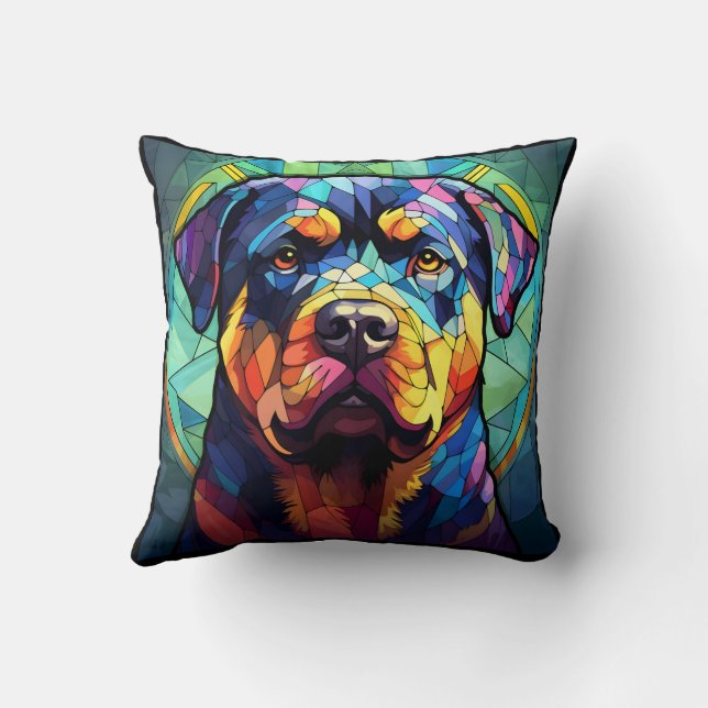 Stained Glass Rottweiler  Kudde (Baksida)