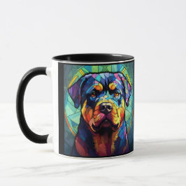 Stained Glass Rottweiler Mugg