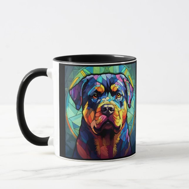 Stained Glass Rottweiler  Mugg (Vänster)