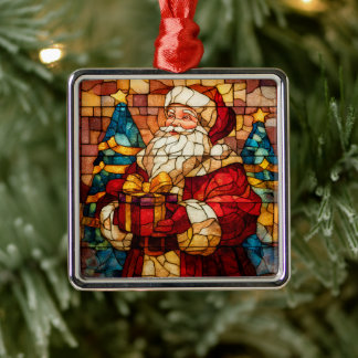 Stained Glass Santa Julgransprydnad Metall