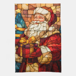Stained Glass Santa Kökshandduk
