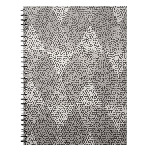 Stained Glass Silver Diamond Pattern Anteckningsbok (Framsidan)