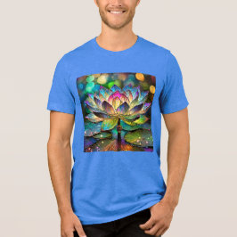 Stained Glass Vibrant Lotus Flower T Shirt