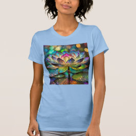 Stained Glass Vibrant Lotus Flower T Shirt