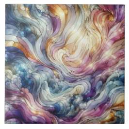 Stained glass wave kakelplatta