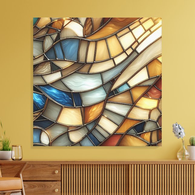 Stained Glass Waves Canvastryck (Insitu (Vardagsrum))