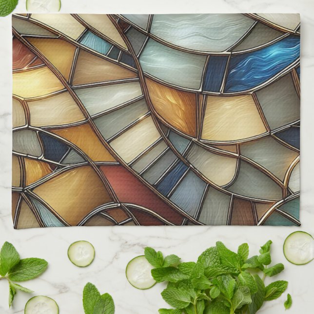 Stained Glass Waves Kökshandduk (Vikta)