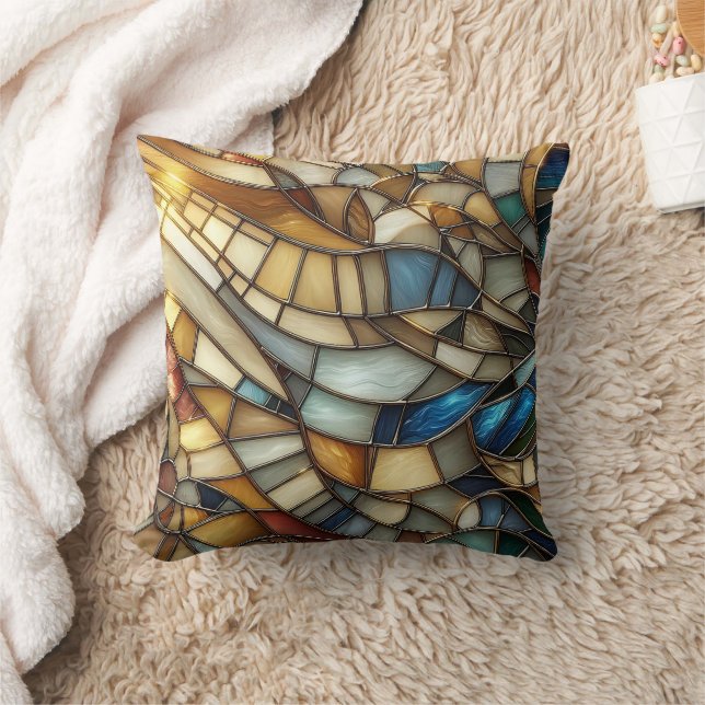 Stained Glass Waves Kudde (Filt)