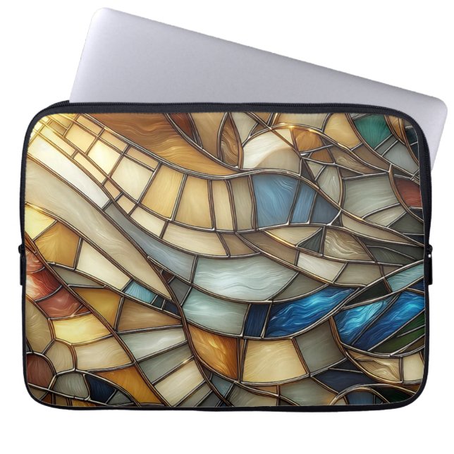 Stained Glass Waves Laptop Fodral (Framsidan)
