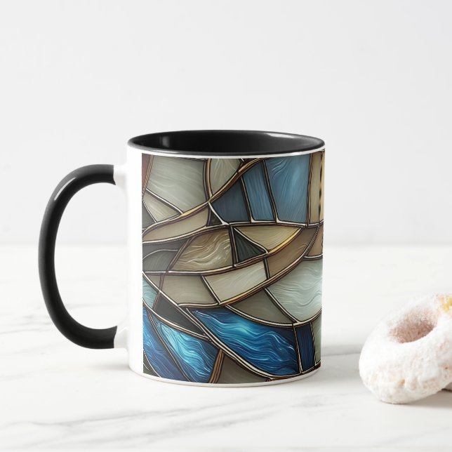 Stained Glass Waves Mugg (Med munk)