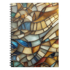 Stained Glass Waves Spiral Notebook Anteckningsbok