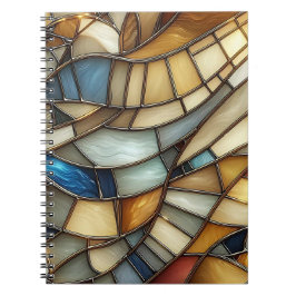 Stained Glass Waves Spiral Photo Notebook Anteckningsbok