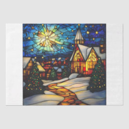 Stained Glass Winter Village