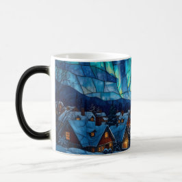Stained Glass Winter Village Magisk Mugg