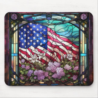 STAINERADE FLAGGA OCH BLOMMOR AV GLAS MUSMATTA