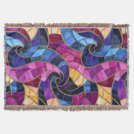 Stainglass Blue Purple Design Filt